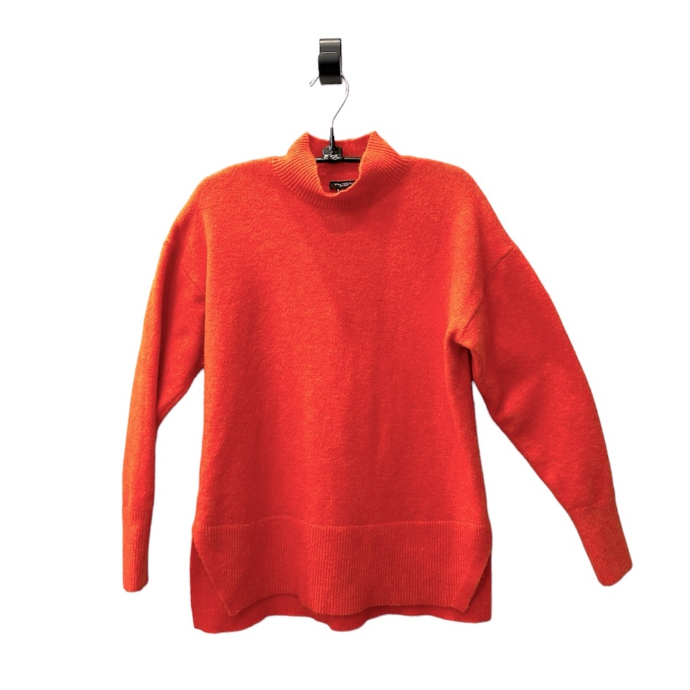 ANN TAYLOR FACTORY Funnel Neck Heathered Orange Sweater